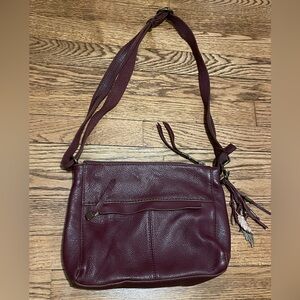 The Sak Burgundy Leather Crossbody Bag